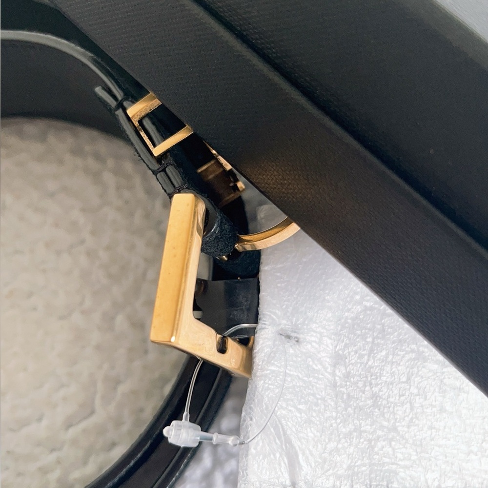 Saint Laurent  YSL Cassandre Belt With Square Buckle  In Suede - Picture 8 of 16